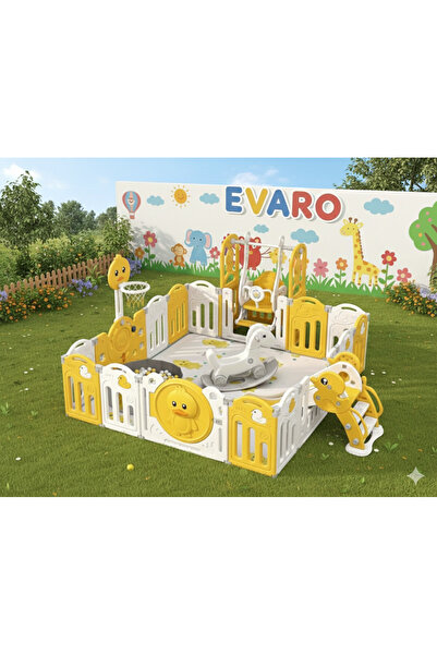 EVARO Modern Tasarım Katlanabilir Koruyucu Plastik Çit Kapalı Oyun Alanı Güve...