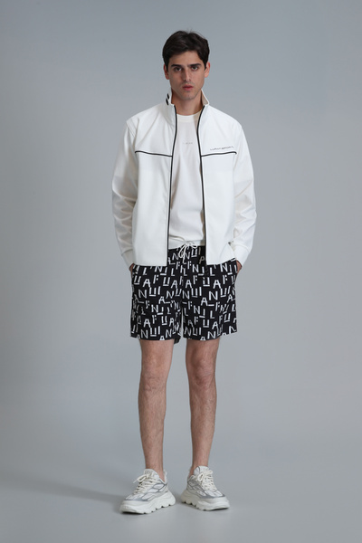 Lufian Ανδρικό μαύρο σορτς κολύμβησης - Font