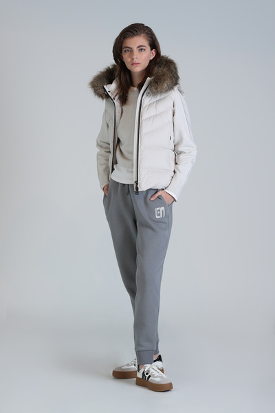 Lufian Хубави плетени дамски панталони от спортен екип, нефтенозелени