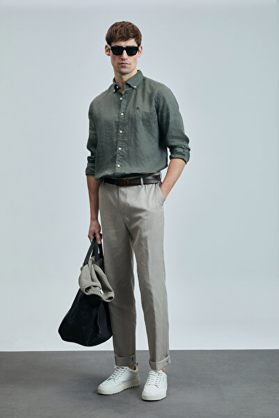 Lufian Bert Smart Erkek Chino Pantolon Slim Fit Bej