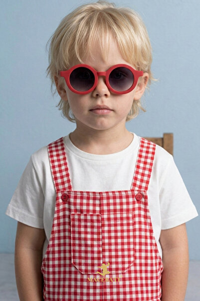 MACERATİ Nordic Unisex Red Round 0-10 Years Old Children Uv400 Sunglasses