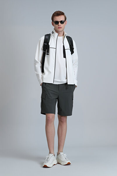 Lufian Tech Spor Erkek Chino Şort Slim Fit Yeşil