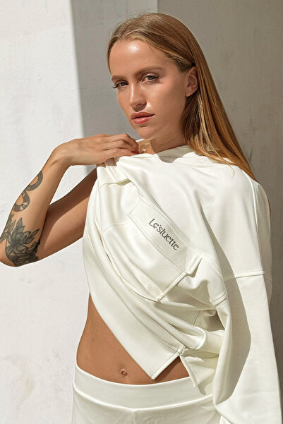 Le'Sluette Modal confortabil pentru femei cu glugă Swea tricou Detaliu buzuna...