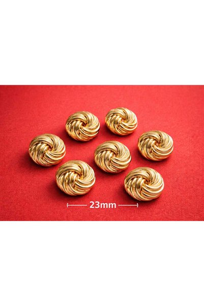 İMREN AKSESUAR Gold Askı Kaplamalı Metal Düğmesi 2,5 Cm 1 Paket 6 Adet