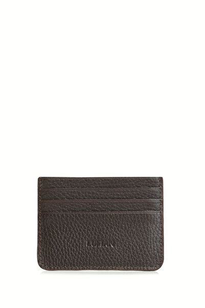 Lufian Alferd Men's Leather Card Holder Brown