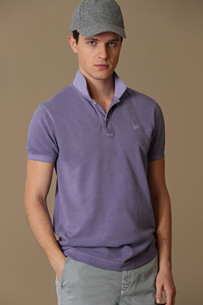 Lufian Tricou pentru bărbați cu guler polo sport Lilac Vernon