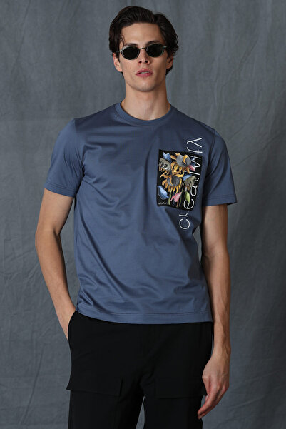 Lufian Gabriel Men's Basic T-Shirt Dark Blue