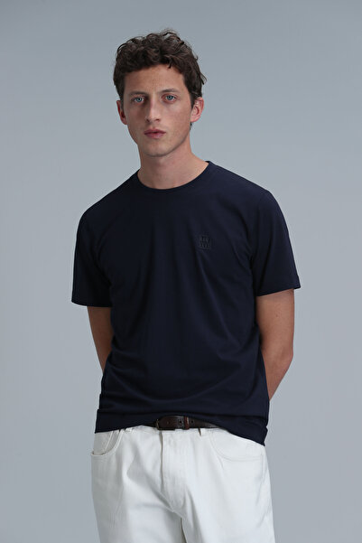 Lufian Pablo Modern Grafik T- Shirt Lacivert