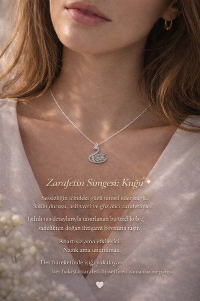 Alexander Atelier Kuğu Baget Taşlı 925 Silver Rodyum Kaplama