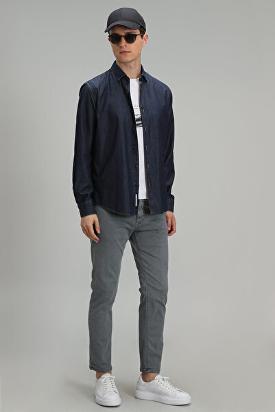 Lufian Ανδρικό παντελόνι Helt Sport 5 Pocket Slim Fit Grey