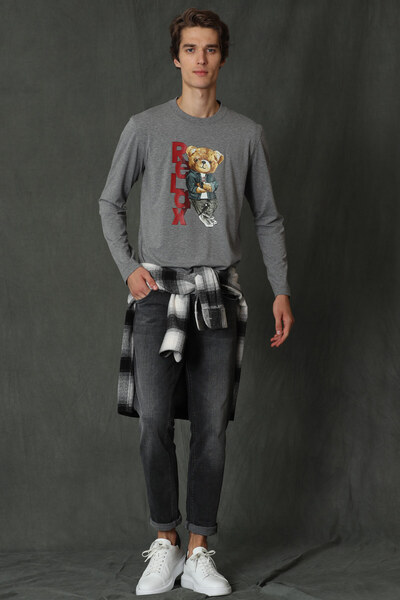 Lufian Donovan Smart Jean Erkek Pantolon Slim Fit Açık Gri