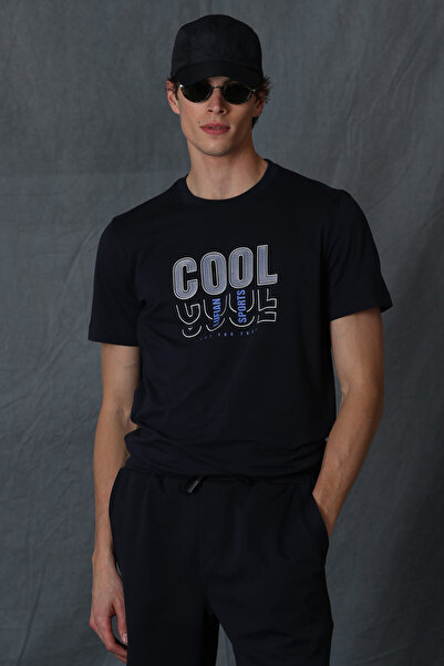 Lufian Maya Modern Grafik T- Shirt Lacivert