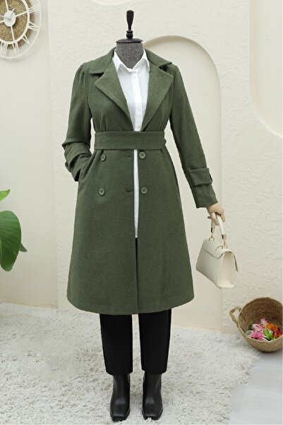 HİJABAYA Пальто з поясом і деталями в стилі болеро