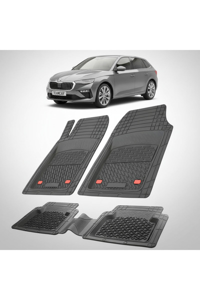TEAMCAR Covorașe auto tip tavă compatibile cu Skoda Scala (2019–2025), negre,...