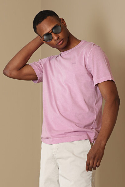 Lufian Ανδρικό Sarder - Pink Basic T-Shirt
