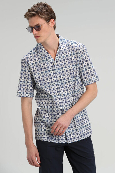 Lufian Opus Erkek Spor Gömlek Resort Fıt Lacivert