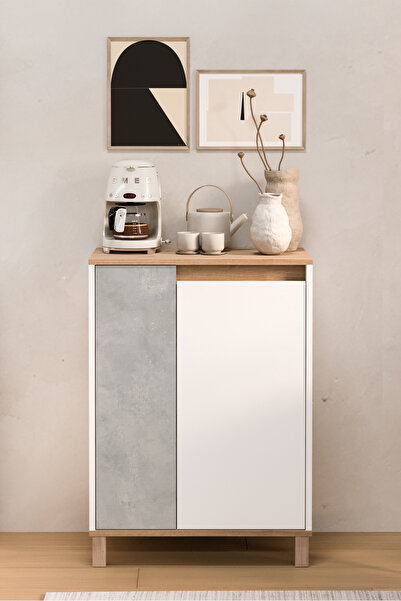 Yurudesign Nord Çok Amaçlı Dolap Mutfak Kiler Erzak Banyo Dolabı 97cm Sepet-B...