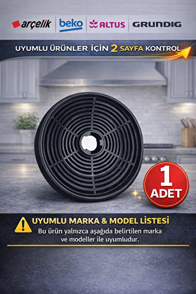 Arçelik Bacasız Kullanım İçin Karbon Filtre (Arçelik P13YEB-P12YES  Modelleri...