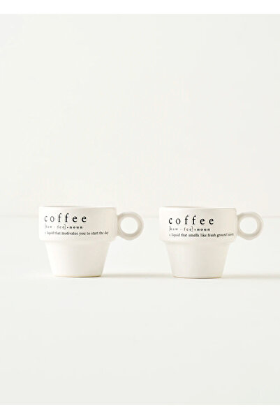Bella Maison Coffeeaholic Seramik Espresso 2'li Set Siyah (105 cc)