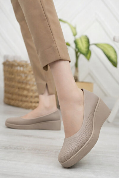 Zenthra Luna Gerçek Deri Kadın Dolgu Topuklu Babet – Konforlu Platform Günlük...