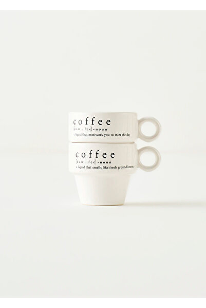 Bella Maison Coffeeaholic Seramik Еспресо 2'li Set Siyah (105 cc)