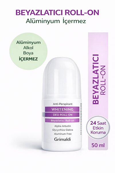 GRİMALDİ -Grimaldi Kadın Roll-On Ter Önleyici Beyazlatıcı – Alüminyumsuz, Kal...