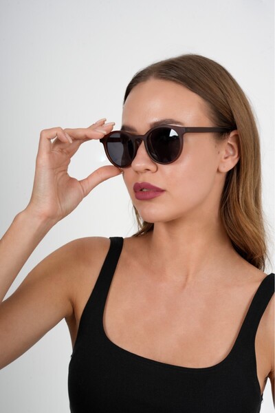 JULIANO 2018 نظارة شمسية جوليانو مستديرة باللون البني