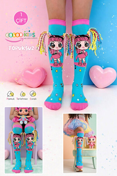 Color Socks 1 чифт плетени чорапи с анимационни мотиви за момичета (без пета)