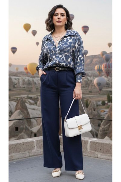 SİBELİZE Leopard Patterned Oversize Women's Shirt
