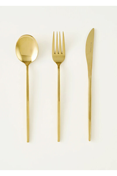 Bella Maison Siena 18 Parça 6 Kişilik Yemek Çatal Kaşık Bıçak Seti Gold