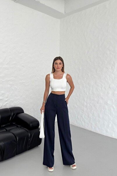 EDA COLLECTION Pantaloni Palazzo cu talie înaltă