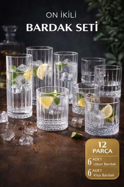 PAKETLENDİ Eliza 12 Li Bardak Takımı