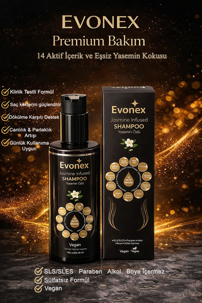 Evonex 14X Aktif Sistem Yasemin Özlü Şampuan 250 ml – Sülfatsız, Parabensiz, ...