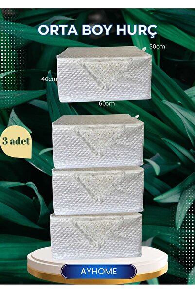 AYHOME Çeyizlik Lüks Güpürlü Kapitoneli Incili Saten Hurç Krem Renk 60 X 40x ...