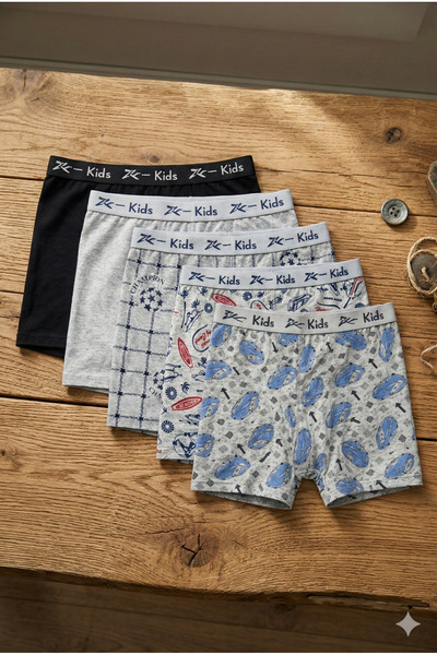 SÜSEN LİNGERİE KARIŞIK GRİ,SİYAH,ASORTİ RENK ÇOCUK BOXER,PAMUKLU GÜNLÜK ÇOCUK...