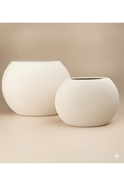 zeuseramik Seramik YATAY 2 li vazo / Ham ürün