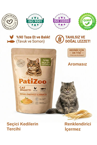 Patizoo Premium Kedi Spagetti Ödül Maması – Yumuşak & Lezzetli Eğitim Ödülü