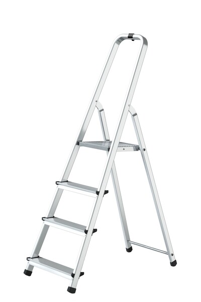 STRATEGIC Scara pliabila din aluminiu 4 trepte, 3 trepte + platforma, inaltim...