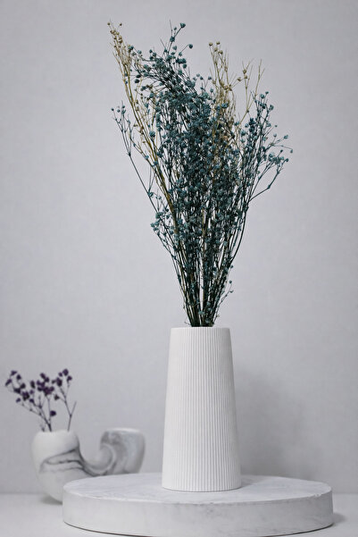 Rengolo Şerit Çizgili Konik Dekoratif Saksı