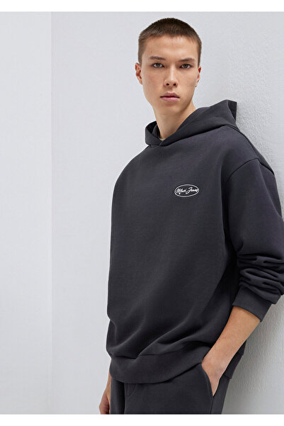 Mavi Jeans Nakışlı Kapüşonlu Antrasit Sweatshirt 0S10545-70087