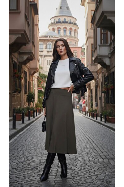 SİBELİZE Anthracite Bell Skirt with Corset Belt