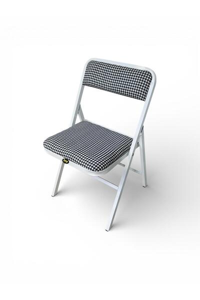 hey Katlanır Kamp Sandalyesi Piknik Sandalyesi Beyaz Kazayağı Kumaş - Tekli