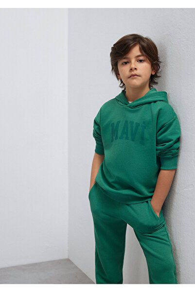 Mavi Logo Printed Green Sweatshirt 6S10143-71697