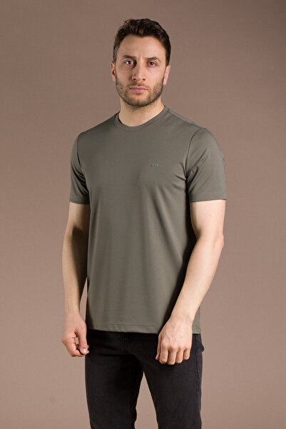 ZEKİ ÖZER Ανδρικό μπλουζάκι Khaki Basic O Neck