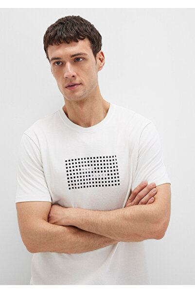 Mavi Schwarzes bedrucktes Ecru-T-Shirt Regular Fit / Normaler Schnitt 0612866...