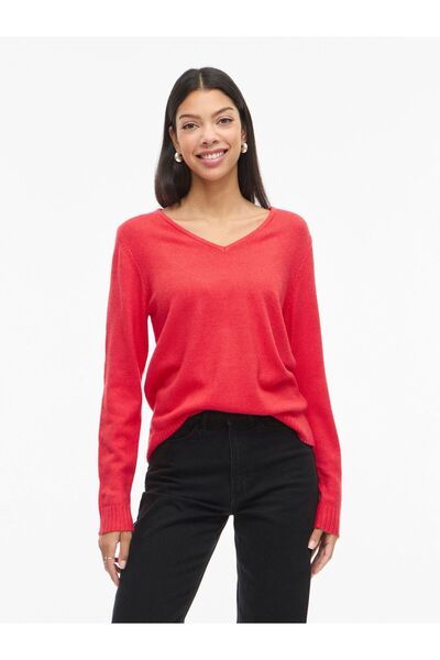 VILA Strickpullover VIRIL V-Ausschnitt