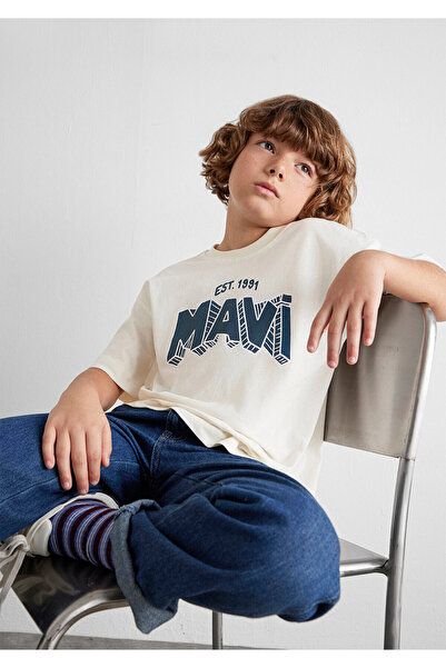 Mavi Printed Ecru T-Shirt Oversize / Wide Cut 6610339 -70057