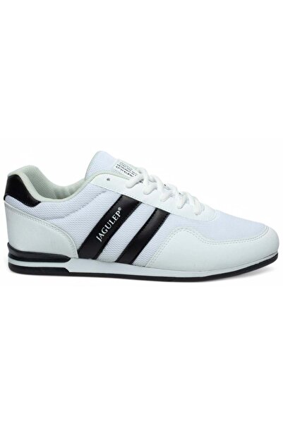 Kids Club Shoes حذاء رياضي Jagulep 2202 بنعل رفيع للجنسين، أبيض-أسود