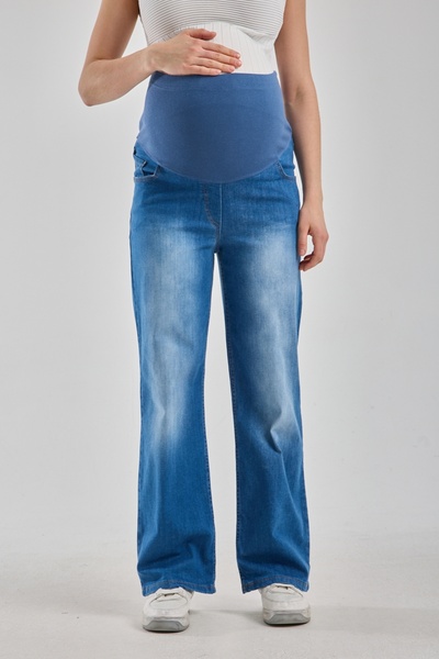 KATLİN MATERNİTY WEAR Trudničke farmerke sa širokim nogavicama i podesivim st...