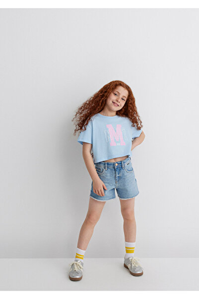 Mavi Blaues T-Shirt mit M-Logo-Aufdruck, lockere Passform / lockere, entspann...